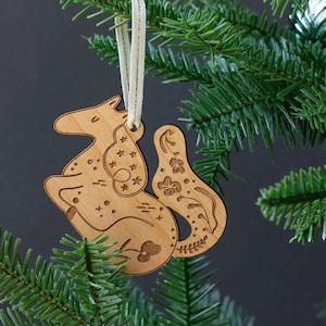 Dreamy Horse Ornament [Pony Wood Ornament, Cute Animals, Whimsical Art, Personalized Gifts, Whimsy Horse Wooden Ornament, Stocking Stuffers]