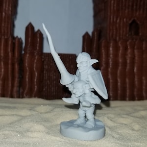 Goblin Knight Pose 1 | RPG Miniatuur | Gebeeldhouwd door GoonMaster Games | Schaal van 28-35 mm