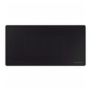 May include: A rectangular black desk mat with a smooth surface, featuring subtle dark geometric line patterns and the text GRINDLINELABS printed in the bottom right corner. The mat has rounded corners and a clean, uniform dark finish.