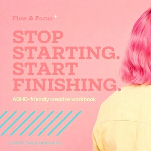 ADHD-arbetsbok för kreativa personer | Avsluta dina projekt och övervinn kreativa blockeringar | Neurodivergent produktivitet PDF