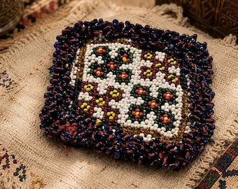 Beaded Embroidery patches Banjara Hand Crafted 11x9 cm, Wall decoration, ethnic wall hangings