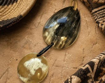 Striking Togo Horn Pendant – Large Handcrafted African Statement Pendant – Artisan Jewelry Making Focal