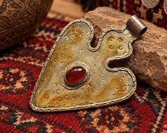 Unique Turkmen Handmade Pendant 92x65 mm