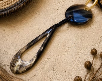 Big Bold African Horn Pendant, Ethnic Jewelry Supplies, Unique statement pendant