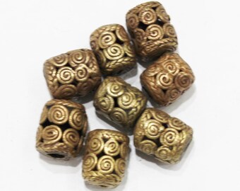 African Brass Spiral Beads, Ethnic Jewelry Supplies,Unique Beads (AQ113)