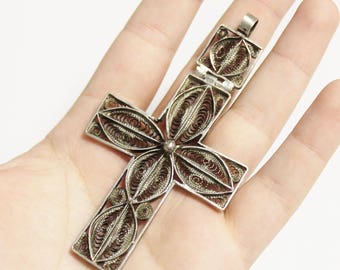 Christian Religious Coptic Cross Pendant Handmade in Ethiopia (AL221)