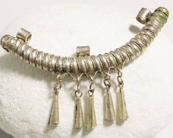 Ethiopian Crescent Pendant, Ethnic Jewelry Supplies, African Pendant (AK68)