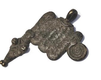 African Snake Pendant from Burkina Faso, Tribal Pendant, Large Rustic Pendant (bk265)