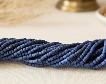 Opaque Blue Indonesian Seed Beads , Ethnic Jewelry Supplies, Java Glass Beads (BK105)