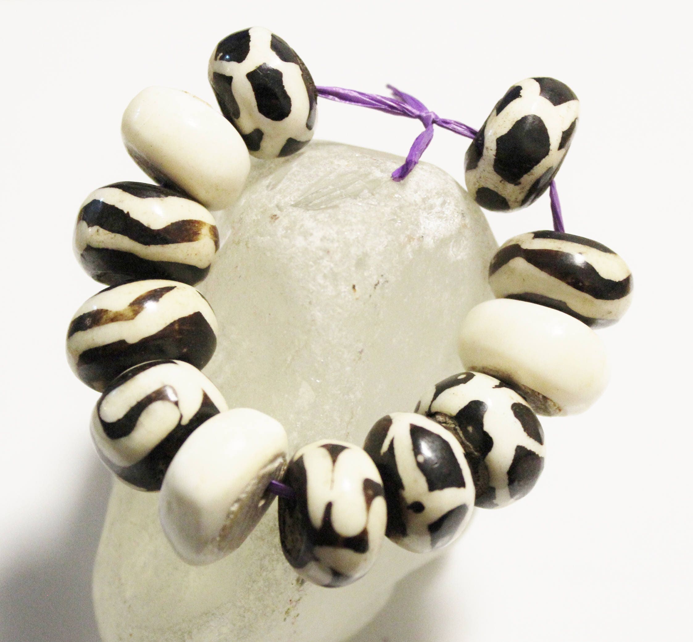 Kenya Bone Beads Mix 12 African Bone Beads Ethnic Jewelry Etsy
