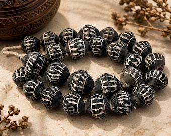 27 Terra Cotta Clay beads from Africa, Ethnic Jewelry Supplies, unique beads (BK261)