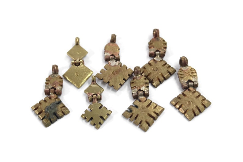 SA85 Ethiopian Hinged Brass Cross Pendants Ethiopian Charms