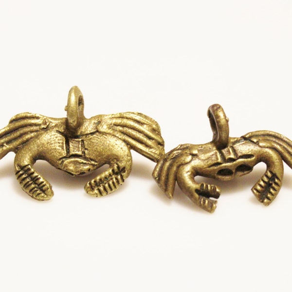 Crab Brass Pendants from Africa, Animal Pendants , Jewelry Supplies (Y55)