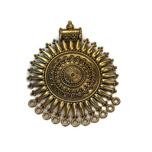 Ethnic Brass Plated Pendant made in India 85X67 mm, Tribal Pendant  (AZ351)