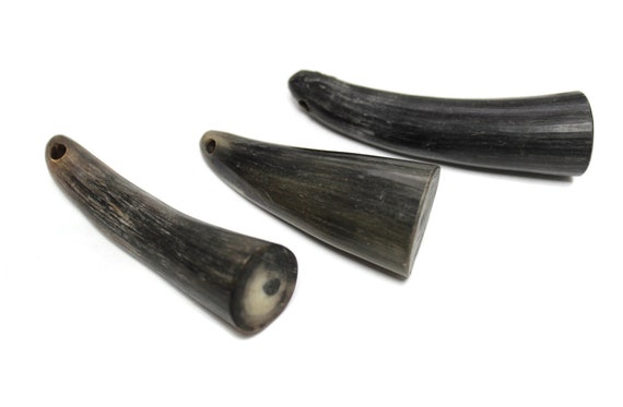 Unusual African Horn Pendants, Unique Jewelry Supplies, Ethnic Pendant (WA346)