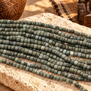 Opaque Gray Indonesian Seed Beads, Java Beads, Ethnic Beads (F52)