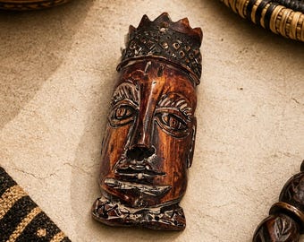 Pingente incomum com rosto africano, 104 x 40 mm, acessórios para joias étnicas, pingente de máscara