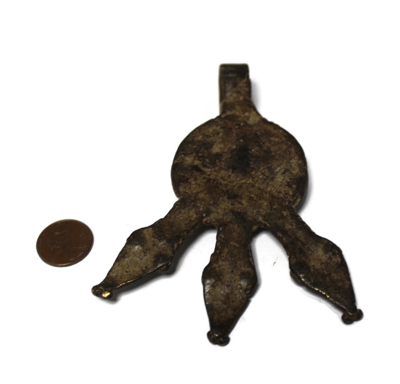 SA282 Burkina Faso Triple Snake Head Pendant 113X83 mm African Tribal Pendant Ethnic Jewelry Supplies