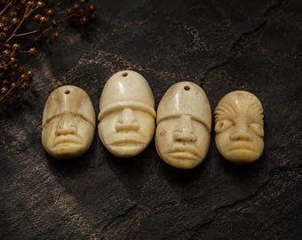 4 Mask pendants made in Togo, African face mask pendants, Ethnic Pendants (ABK26)