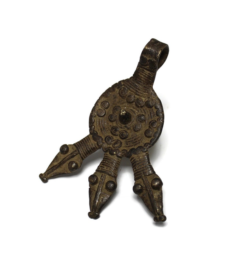 SA282 Burkina Faso Triple Snake Head Pendant 113X83 mm African Tribal Pendant Ethnic Jewelry Supplies