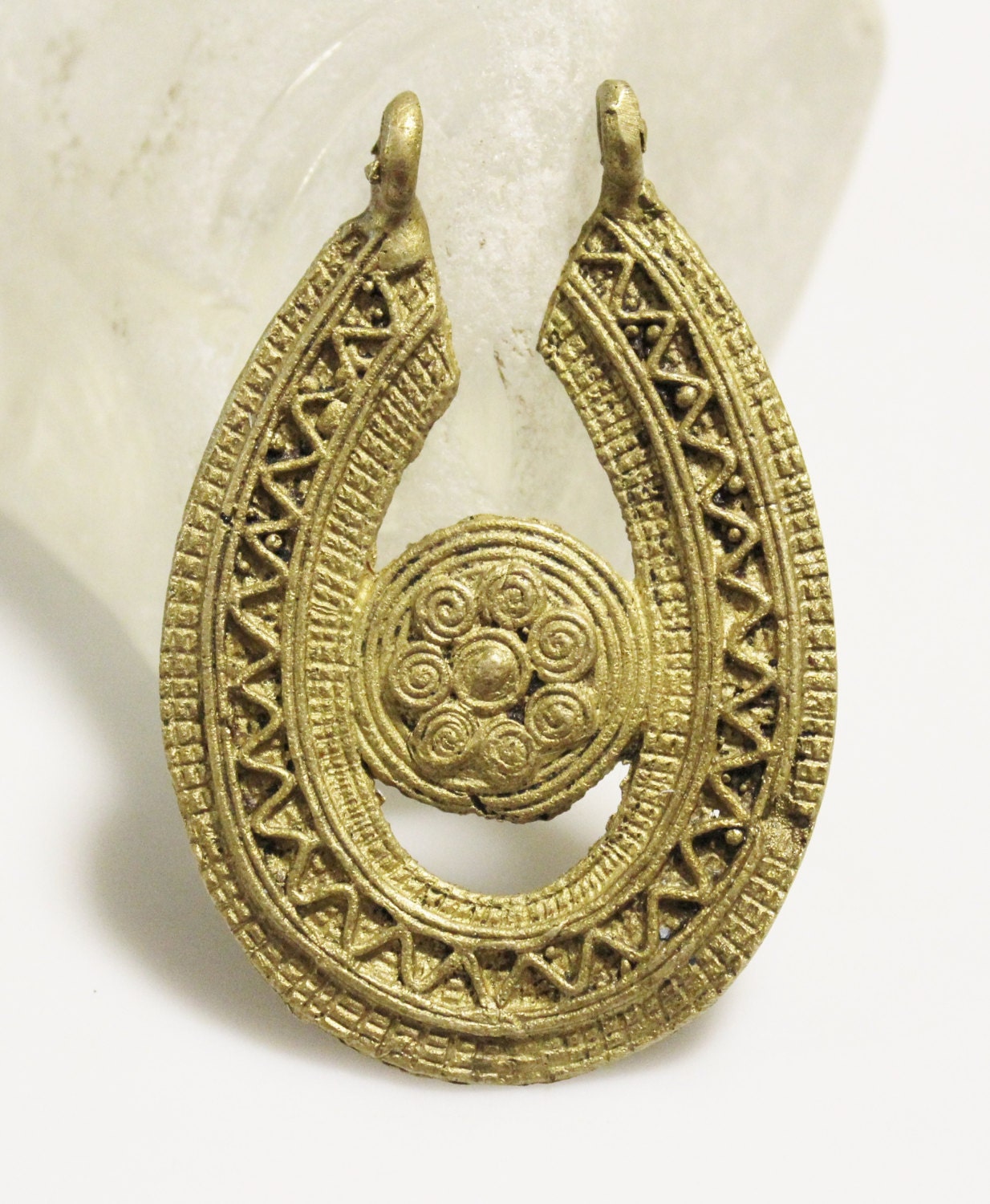 Unusual African Pendant Brass Pendant Ethnic Jewelry Etsy