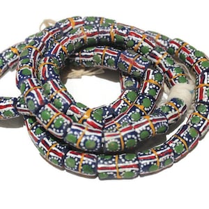 55 Hand Painted African Glass Beads Krobo Ghana, Ethnic Jewelry Supplies, Unique Beads (AZ611)