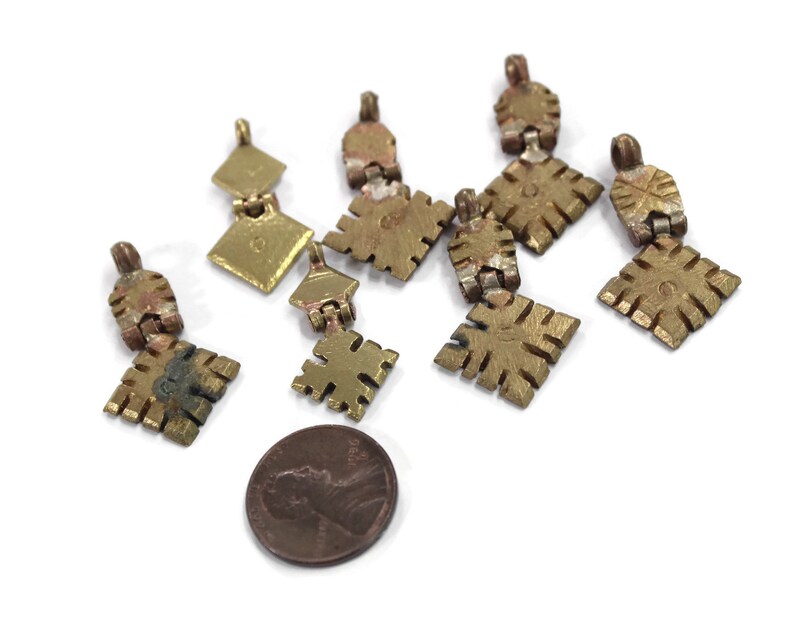 SA85 Ethiopian Hinged Brass Cross Pendants Ethiopian Charms