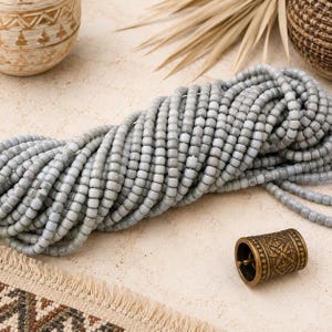 Gray Indonesian Seed Beads, Ethnic Jewelry Supplies, Java Beads (BK104)