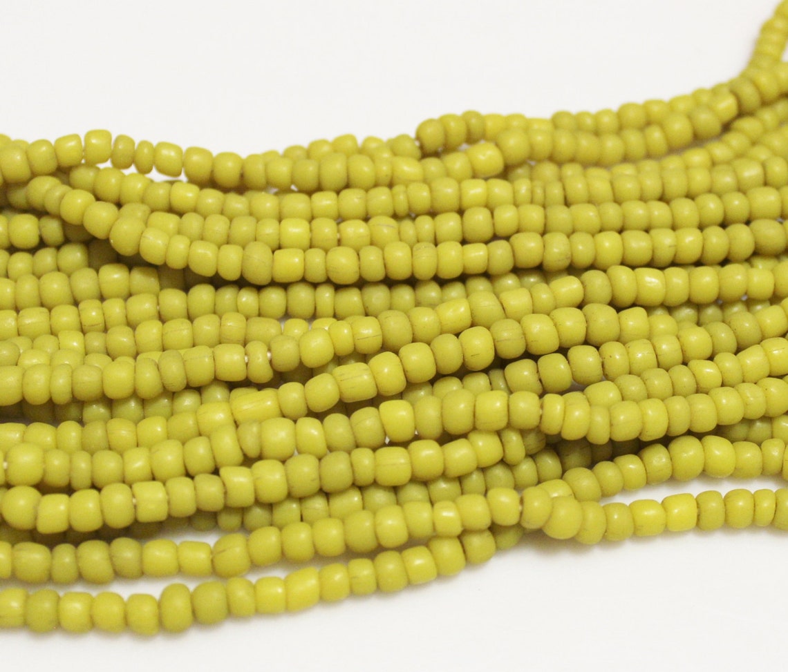 Mustard Yellow Indonesian Seed Beads Indo Pacific Beads Etsy