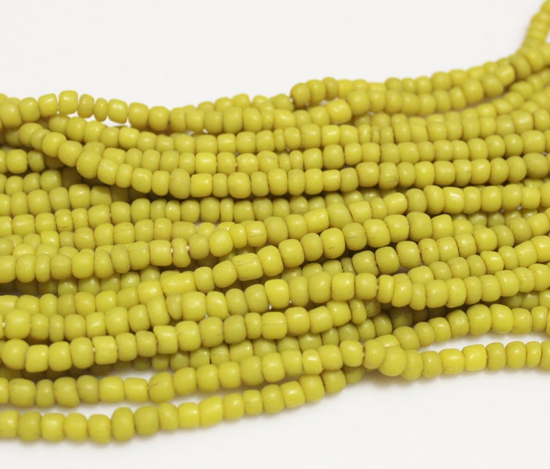 Mustard Yellow Indonesian Seed Beads Indo Pacific Beads Etsy