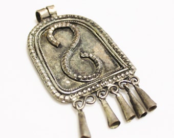 Large African Pendant, Ethiopian Jewelry Supplies, Ethnic Pendant (T85)