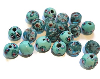 Turquoise Glass Beads from India , Ethnic Beads for Jewelry (AZ825)