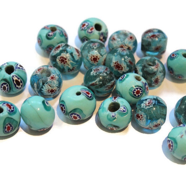Turquoise Glass Beads from India , Ethnic Beads for Jewelry (AZ825)