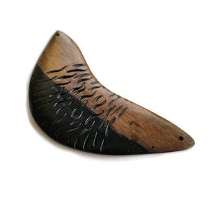Large African Ebony Pendant Handmade in Togo 128x55 MM (BK175)