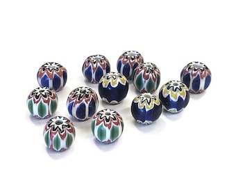 Colorful chevron beads handmade in India, jewelry supplies, ethnic beads, Unique beads (BK253)