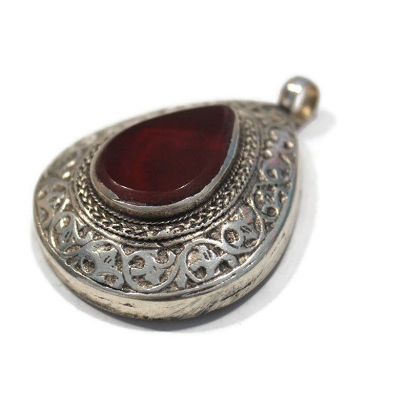 Afghan Carnelian Pendant, Ethnic Pendant, Drop Pendant, Turkmen Pendant (AZ676)