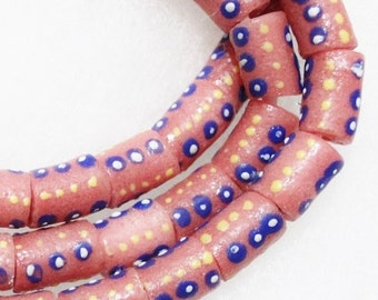 Colorful African Glass Beads (15), Recycled Glass Beads. Krobo Beads (B102)