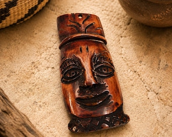 Ethnic Bone Face Pendant made in Africa 92x40 mm (WA188)