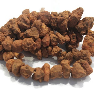 Perline di pietra di bauxite africana ruvida, perline etniche, perline di pietra tubo africano (AZ712)