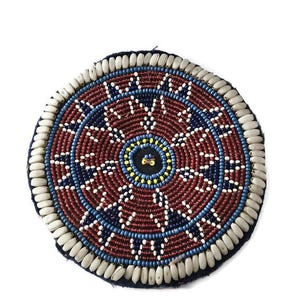 Extra Large Kuchi Afghani Beaded Patch 15 cm, Jewelry Supplies, Boho Gypsy Patch, Gul Medallion Ethnic Tribal (BL1)