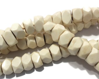 80 Large faceted Kenya bone beads, African Bone Beads For Jewelry Making  (AZ763)