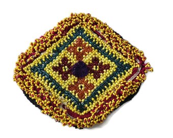Beaded Embroidery patches Banjara Hand Crafted 15X12.5 cm, Wall decoration, ethnic wall hangings (BL8)