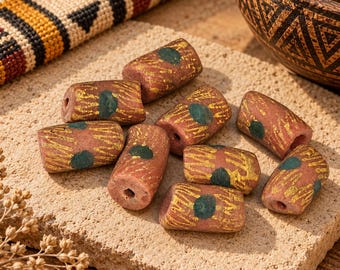 Large Rustic African Beads (9), Ethnic Beads, Tribal Beads (I-52)