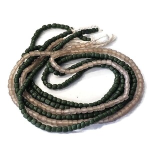 Green and Clear Indonesian Seed Beads, Fair Trade Ethnic Beads, Java Glass Beads (BK112)