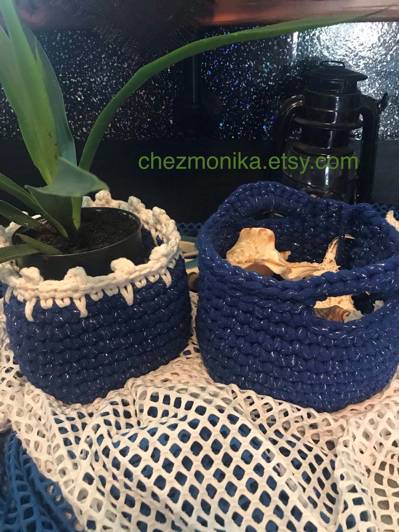 2 hand-picked basket in cotton cord