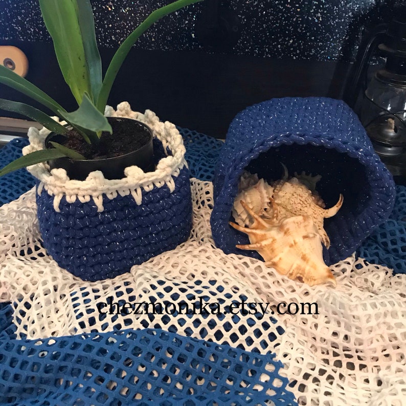 2 hand-picked basket in cotton cord