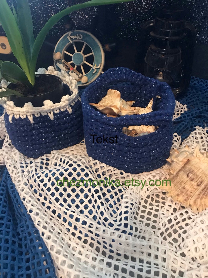 2 hand-picked basket in cotton cord