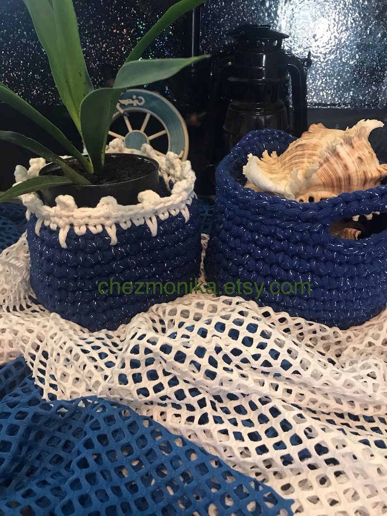 2 hand-picked basket in cotton cord