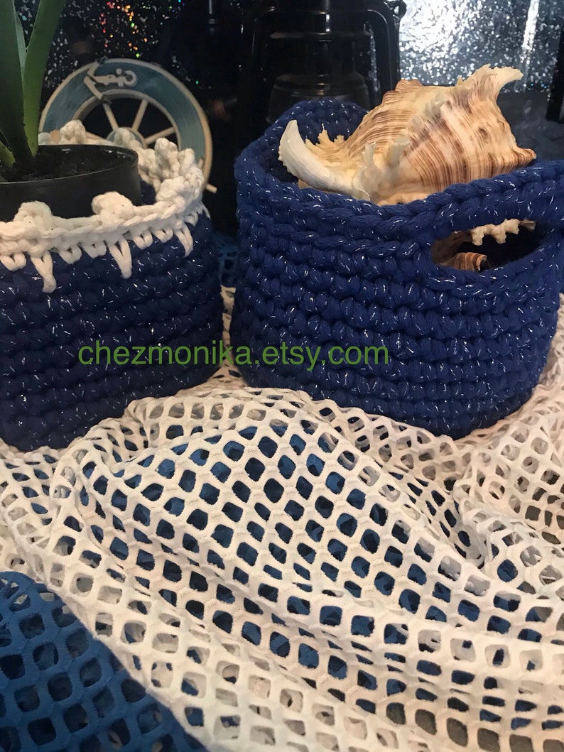 2 hand-picked basket in cotton cord