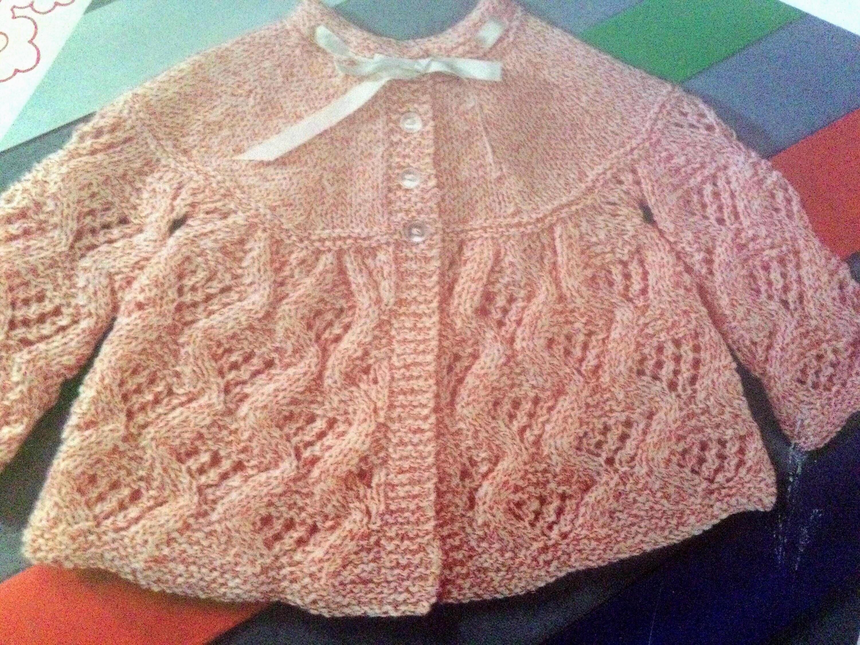 UK/EU SELLER Vintage pdf knitting instructions yoked matinee jacket unusual Lacy design 3 Ply-Dbl Knit Chest 18-19”(46-48cms)